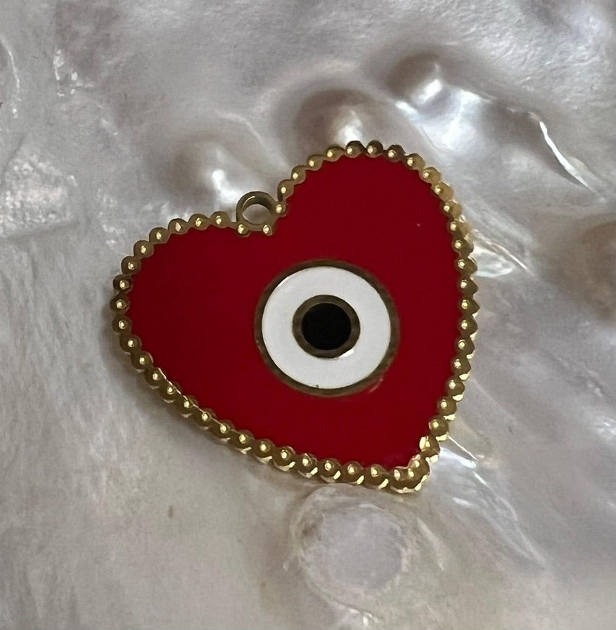 Evil Eye Heart Charm