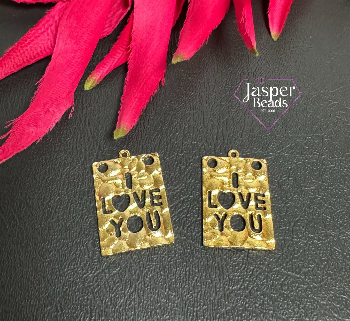 18k Gold Plated I Love You Charm