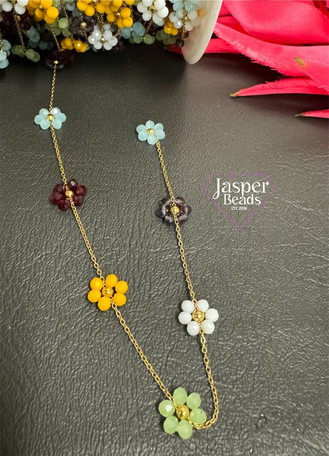Stainless Steel with Crystal Chain