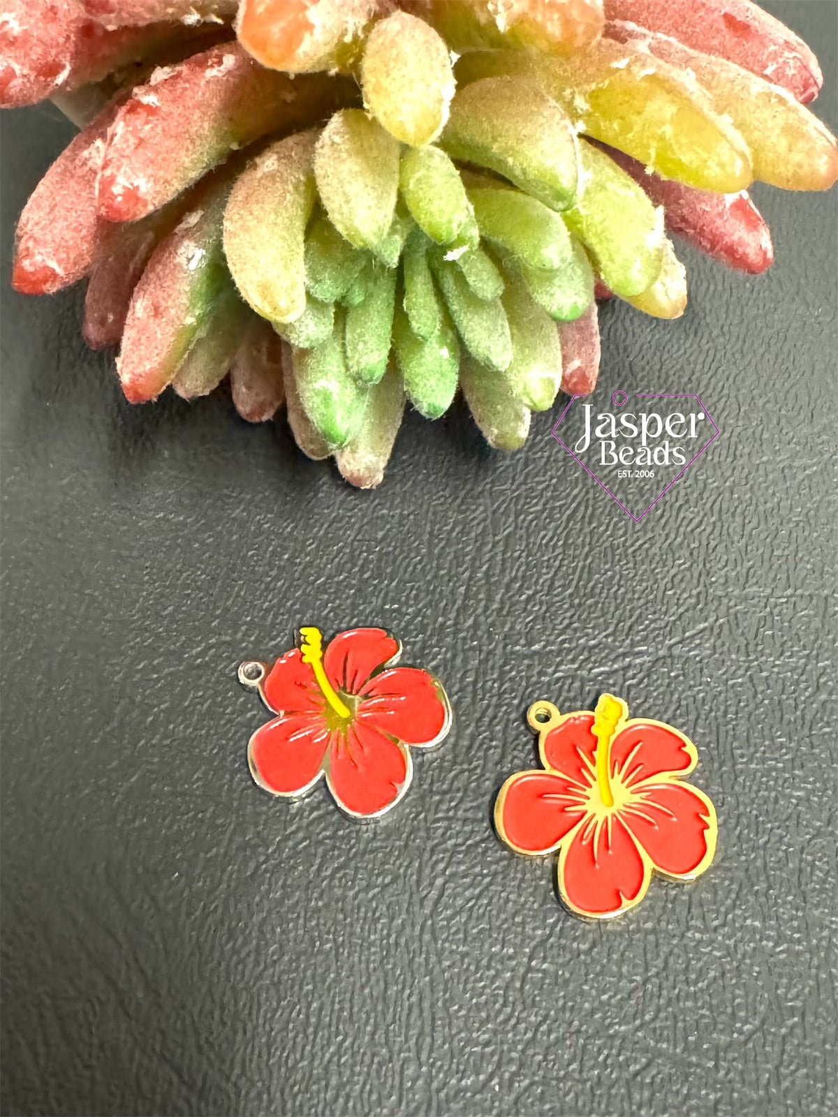 Enamel Amapola Stainelss Steel Charm