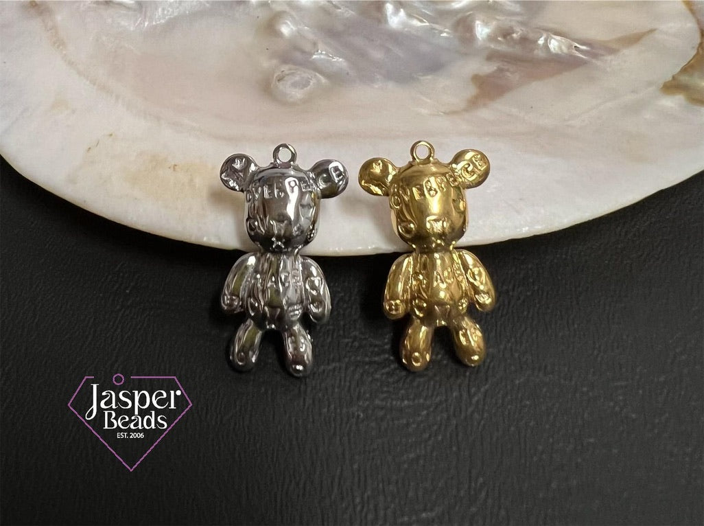 Stainless Steel Bear charm