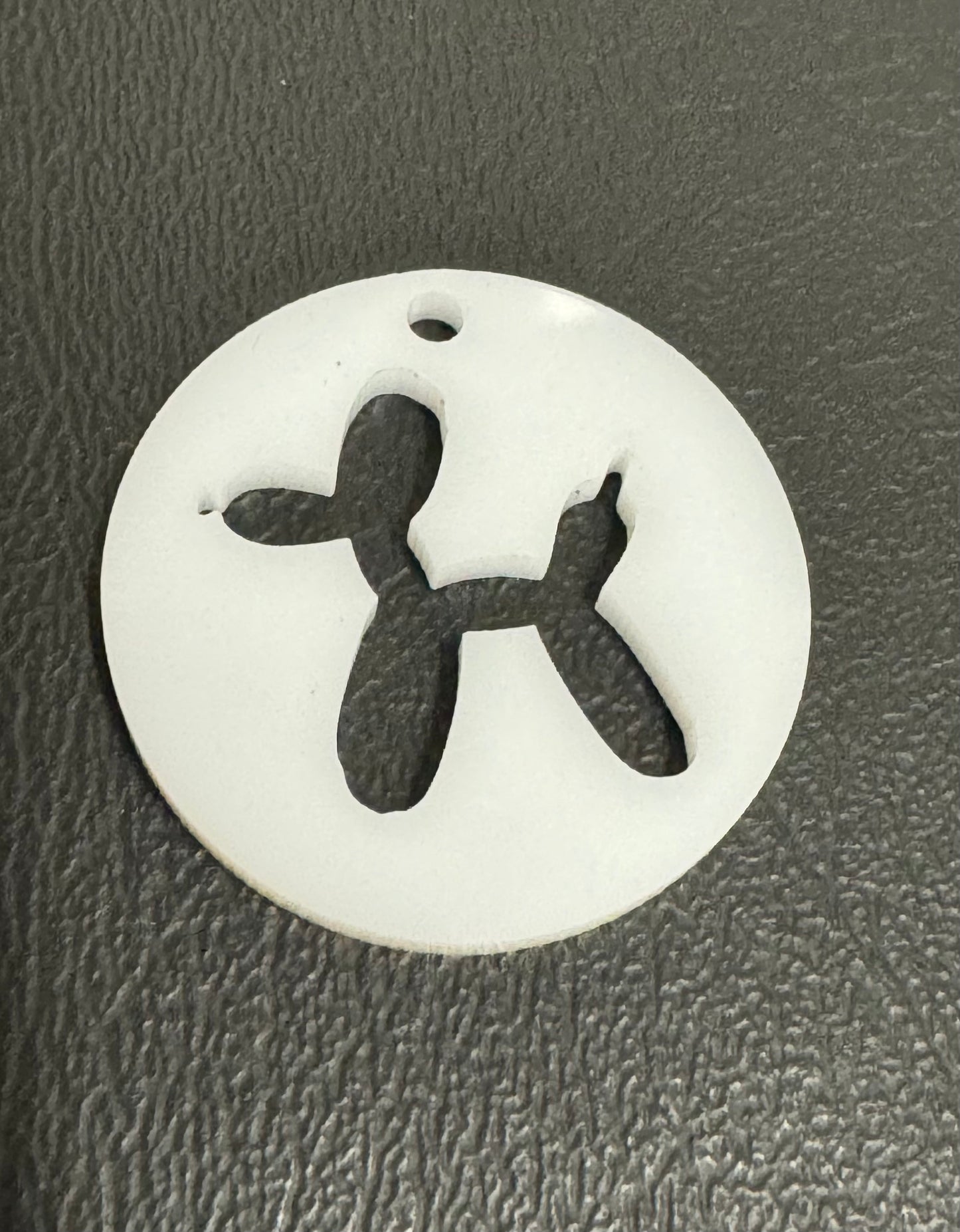 Acrylic Ballon Dog Circle Charm