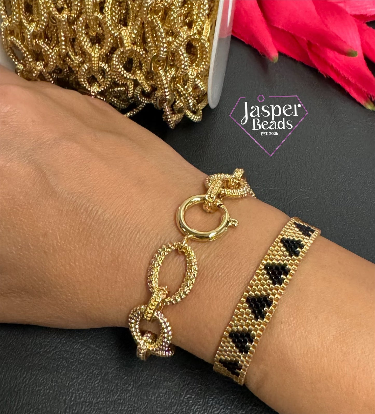 18k Gold Plated Chain with Dotted