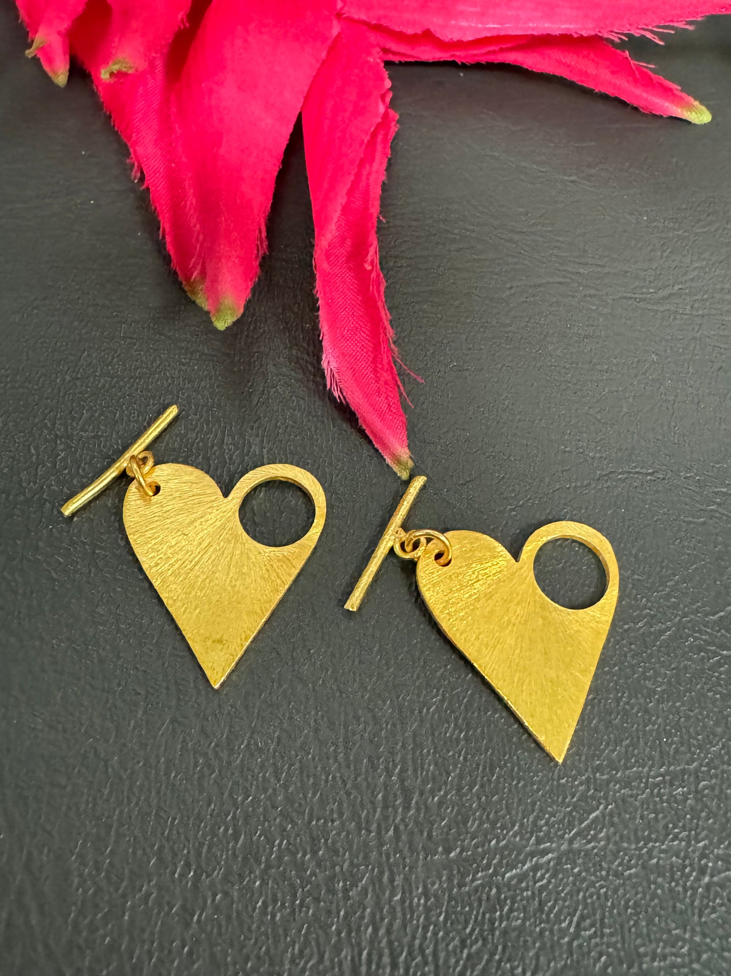 18k Gold Plated Heart Style Toggle Clasp