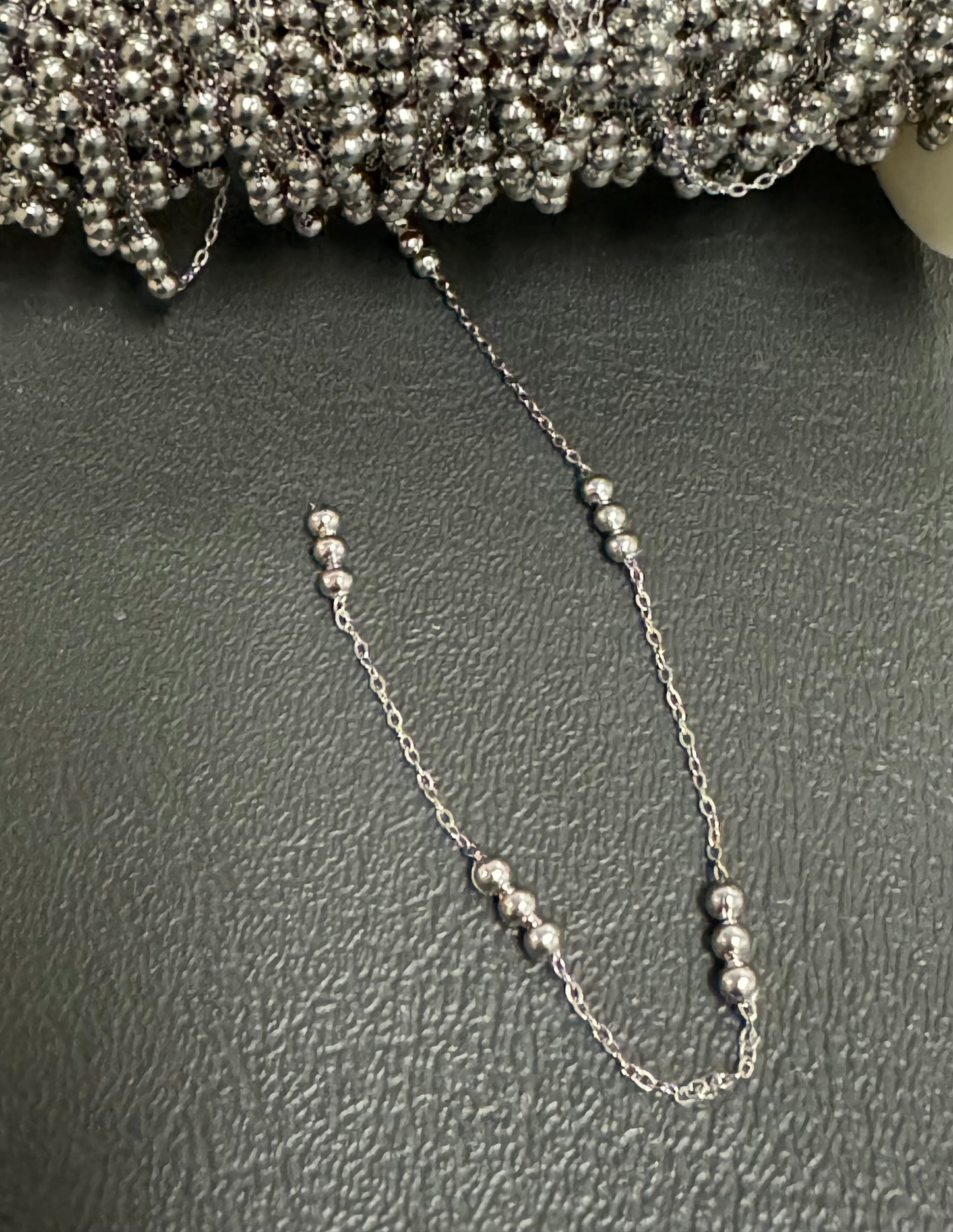 Stainless Steel Thin Chain with 3 Beads