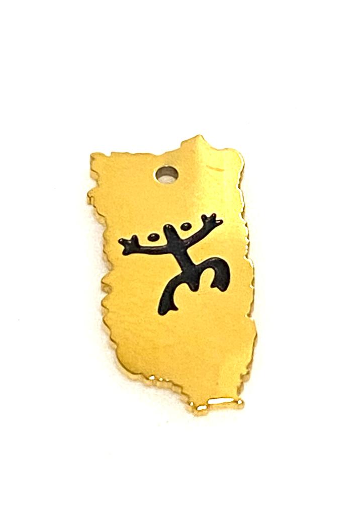 Stainless Steel Map with Coqui Charm
