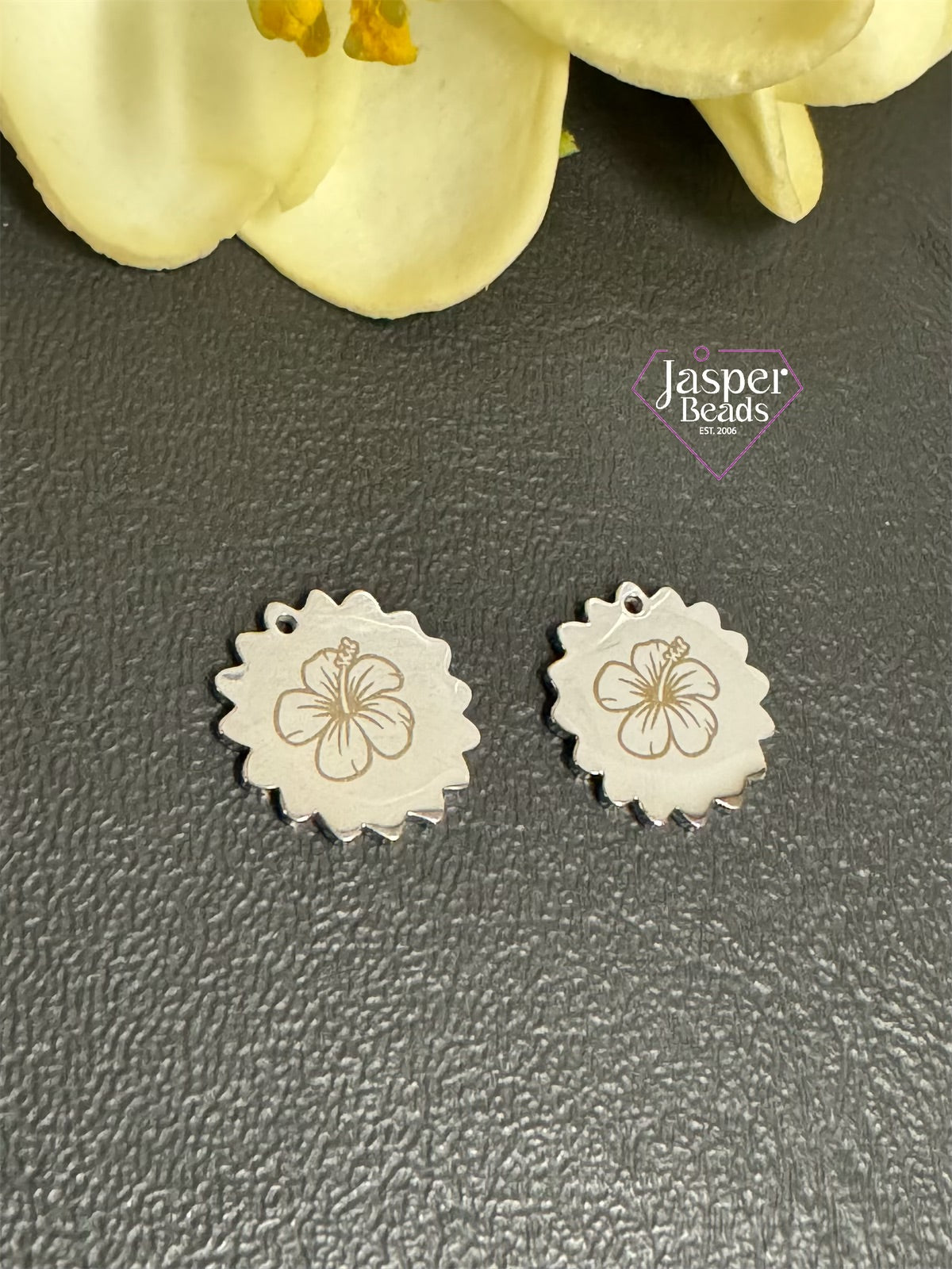 Stainless Steel Amapola Charm Engrave