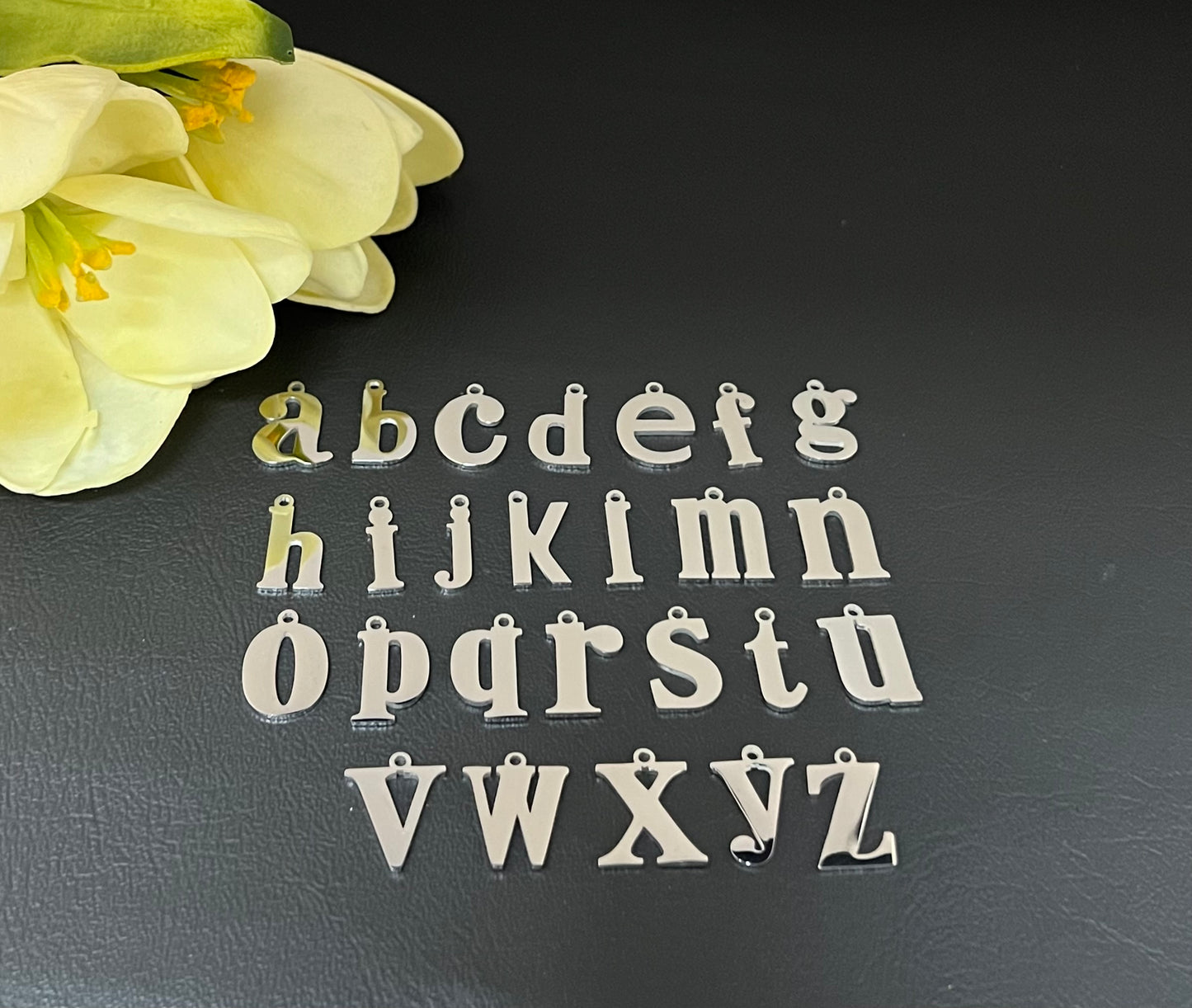 Stainless Steel Minuscule Letter Charm