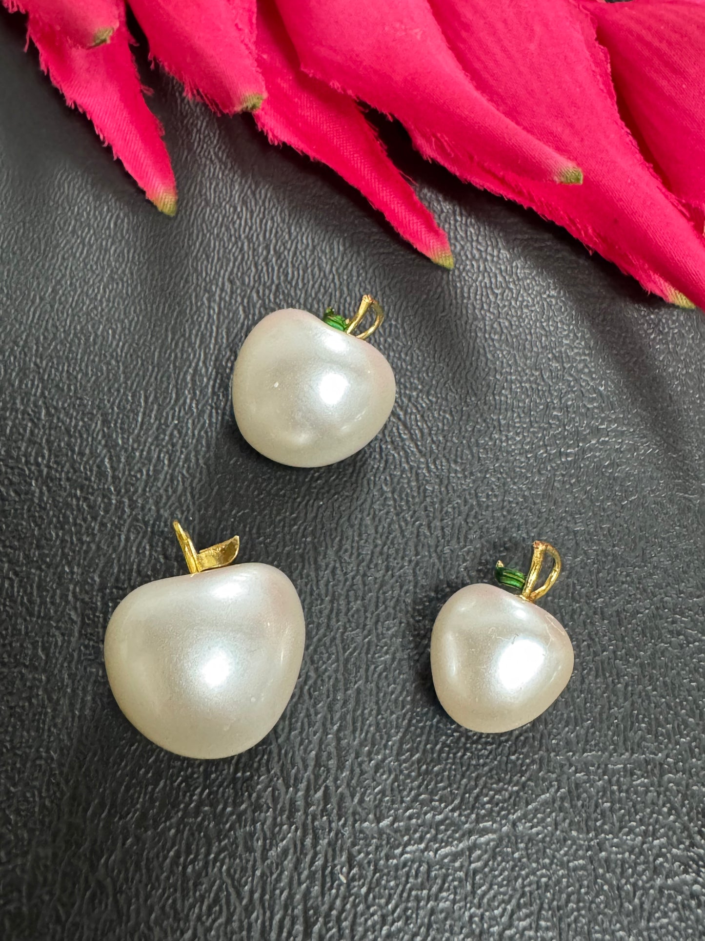 18k Gold Plated Pearl Apple Charm