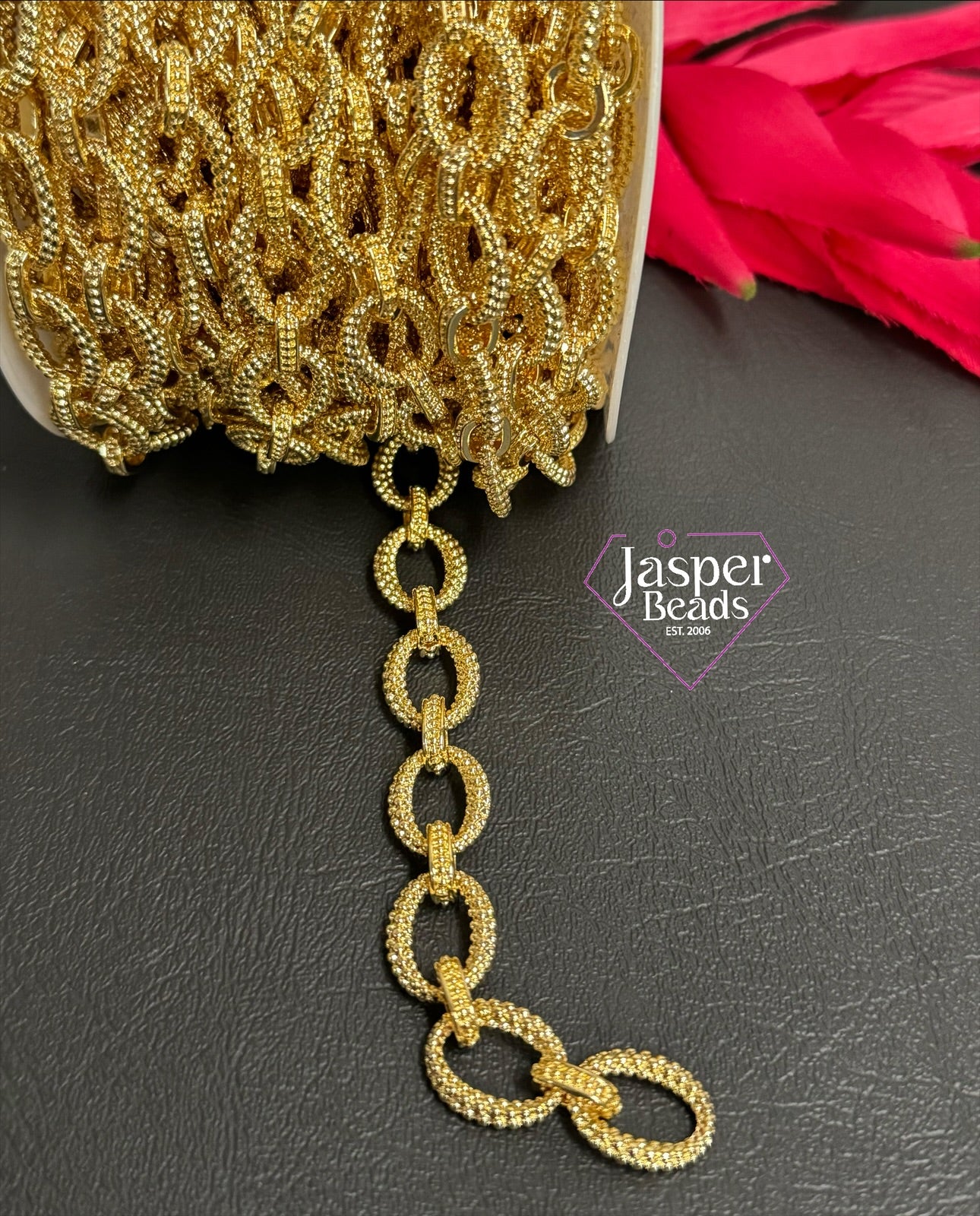 18k Gold Plated Chain with Dotted