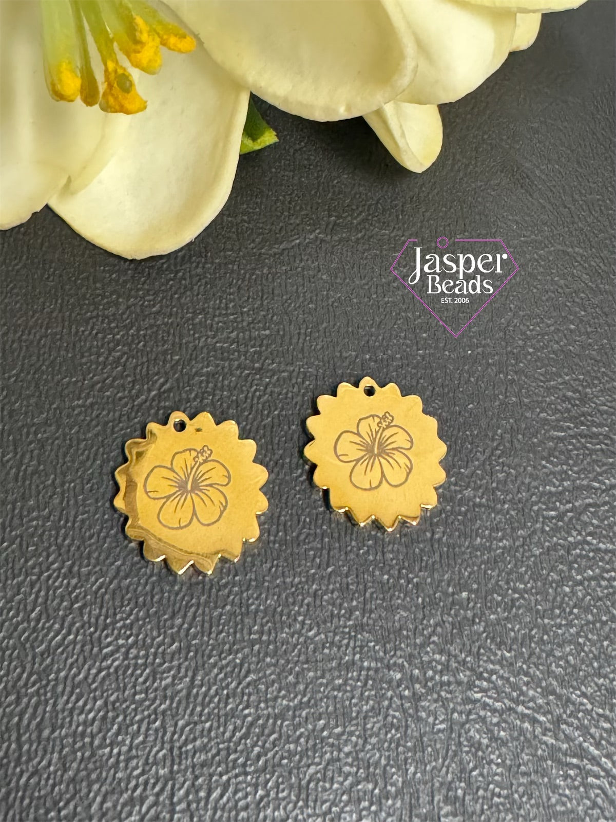 Stainless Steel Amapola Charm Engrave