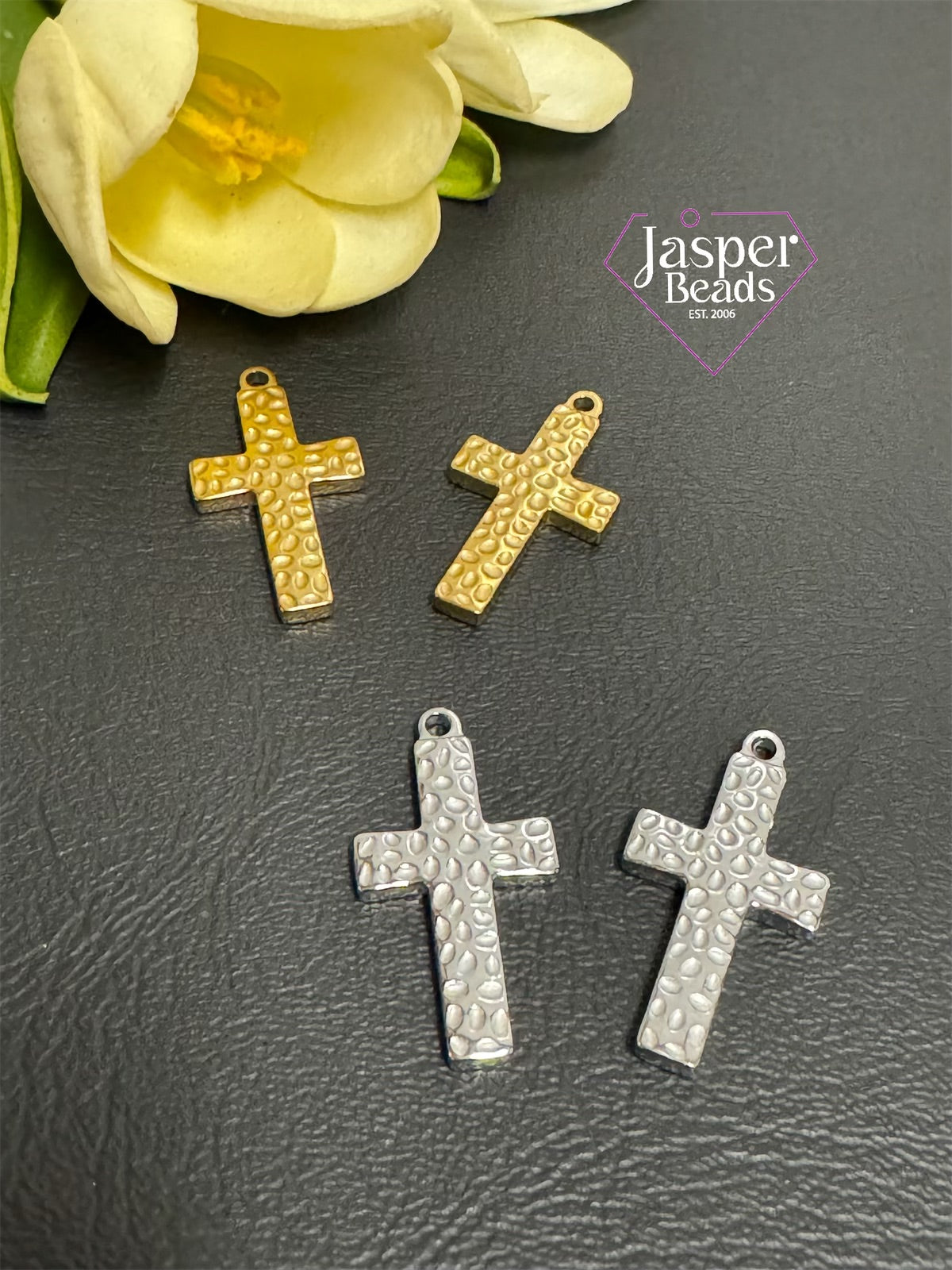 Stainless Steel Textured Cross