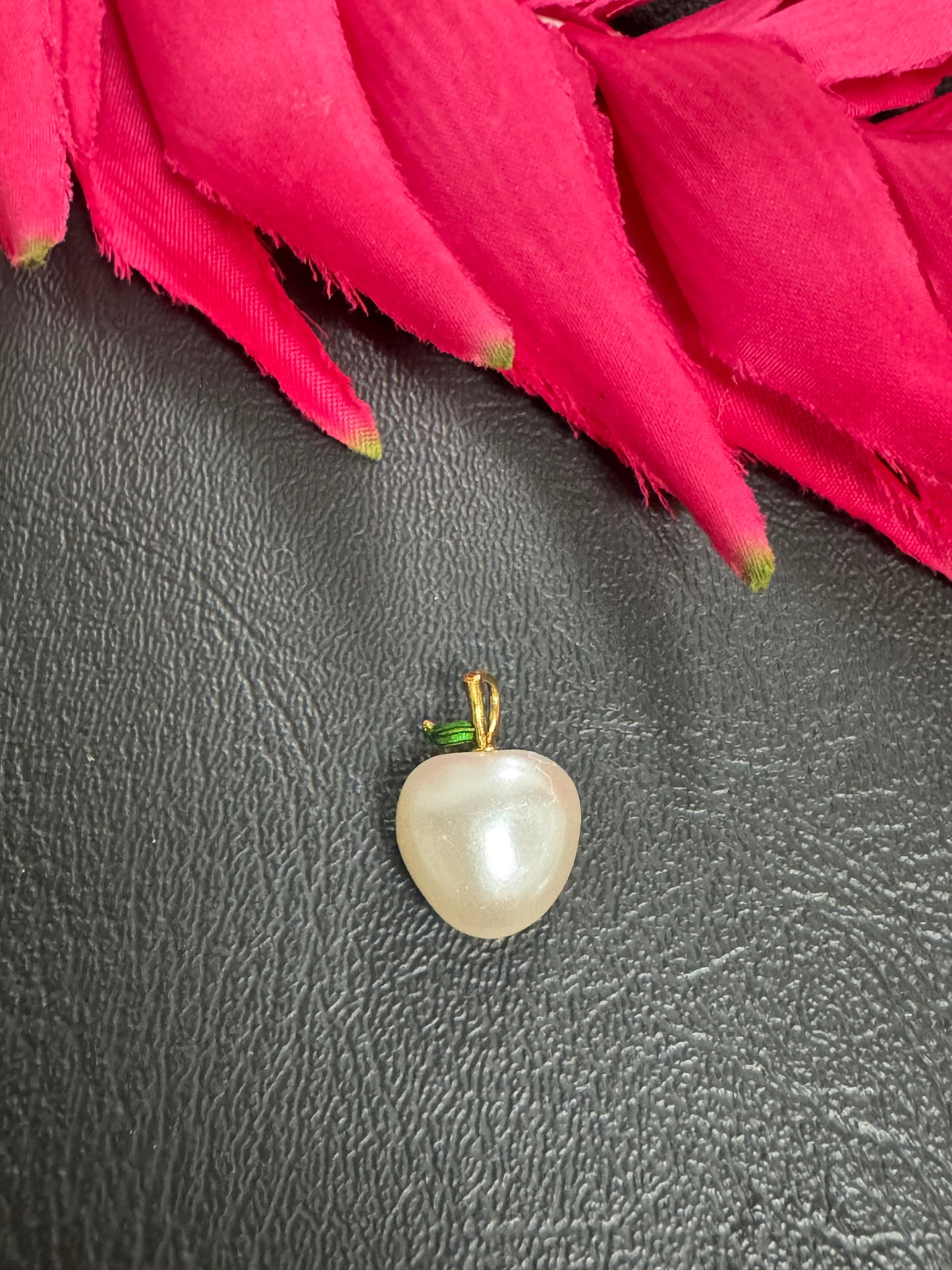 18k Gold Plated Pearl Apple Charm