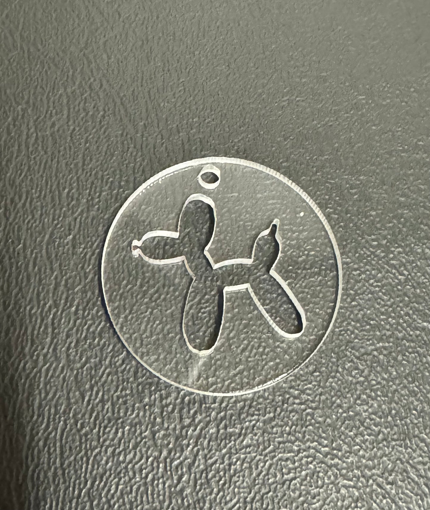 Acrylic Ballon Dog Circle Charm