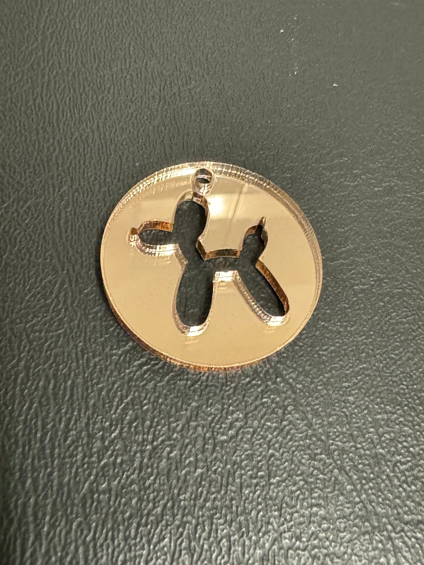Acrylic Ballon Dog Circle Charm