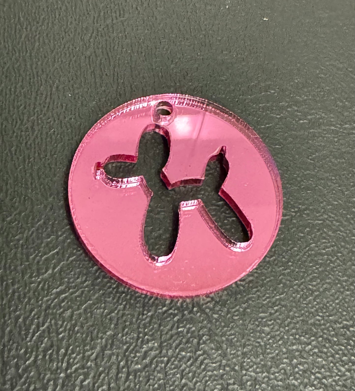 Acrylic Ballon Dog Circle Charm