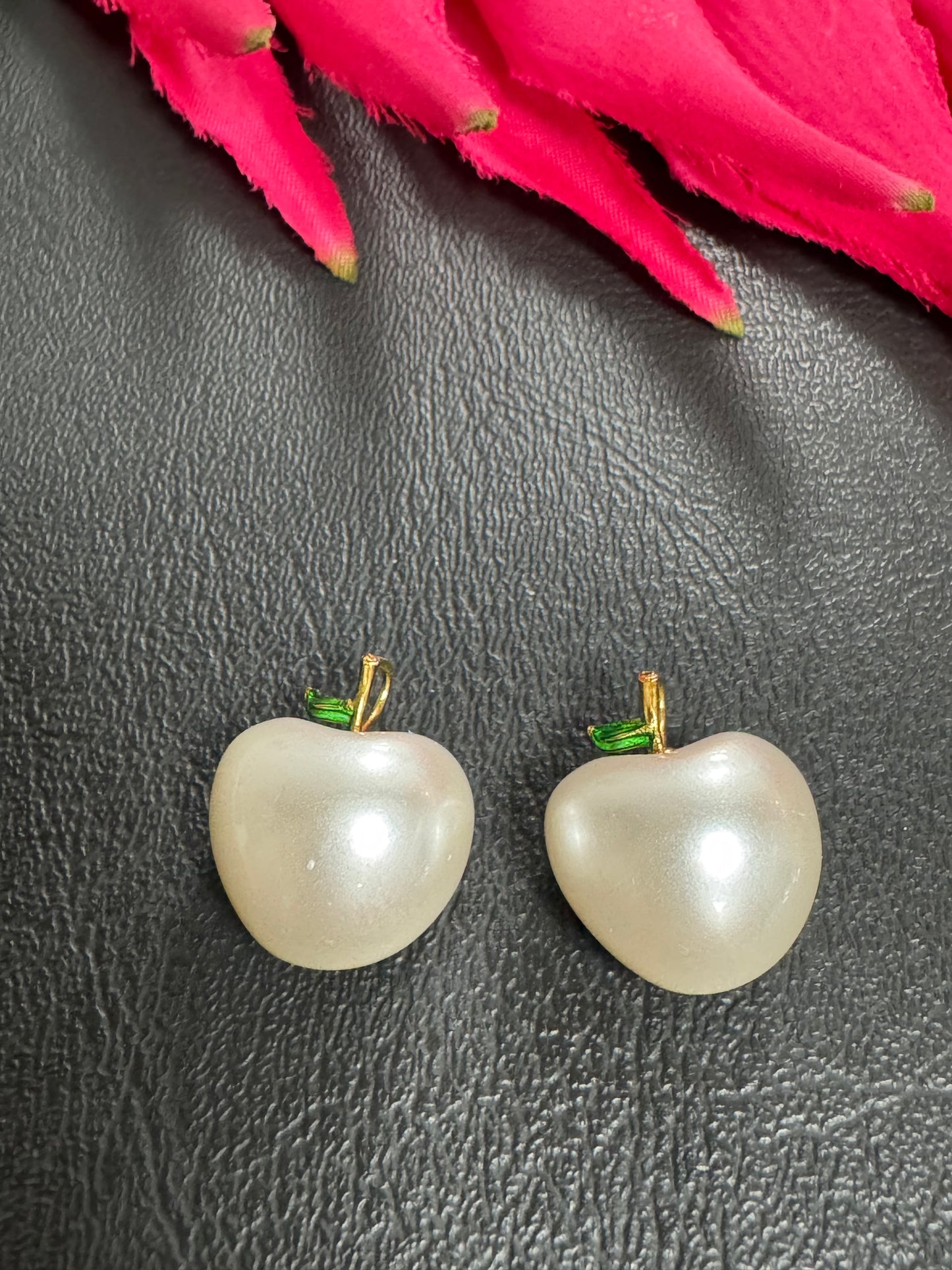 18k Gold Plated Pearl Apple Charm