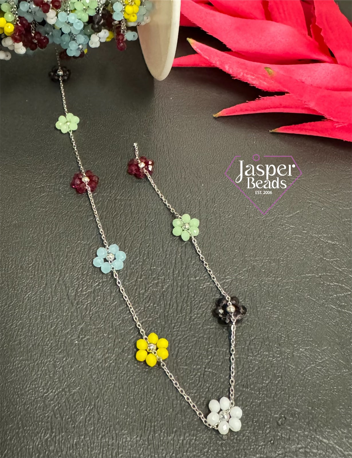 Stainless Steel with Crystal Chain