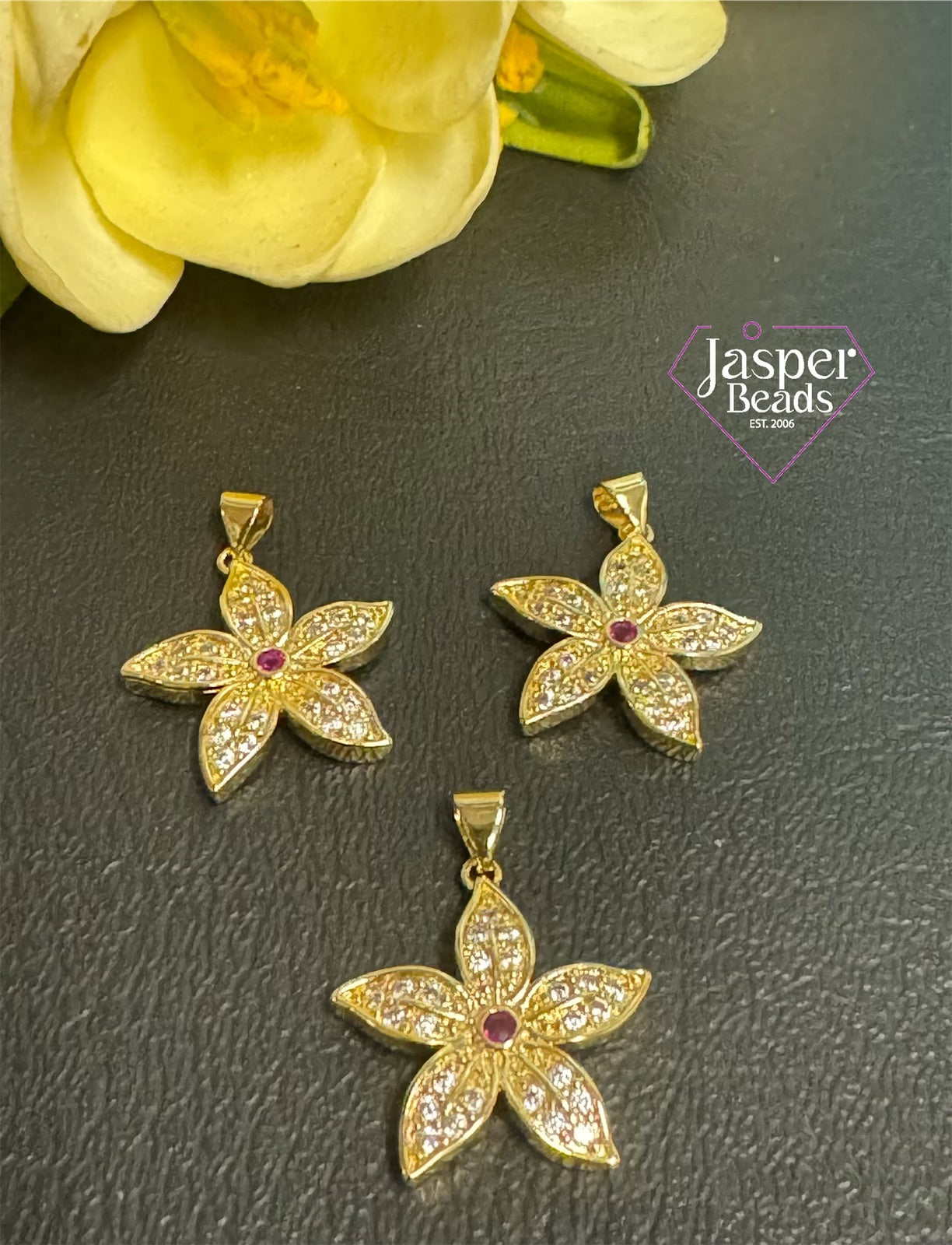 18k Gold Plated Flower Charm