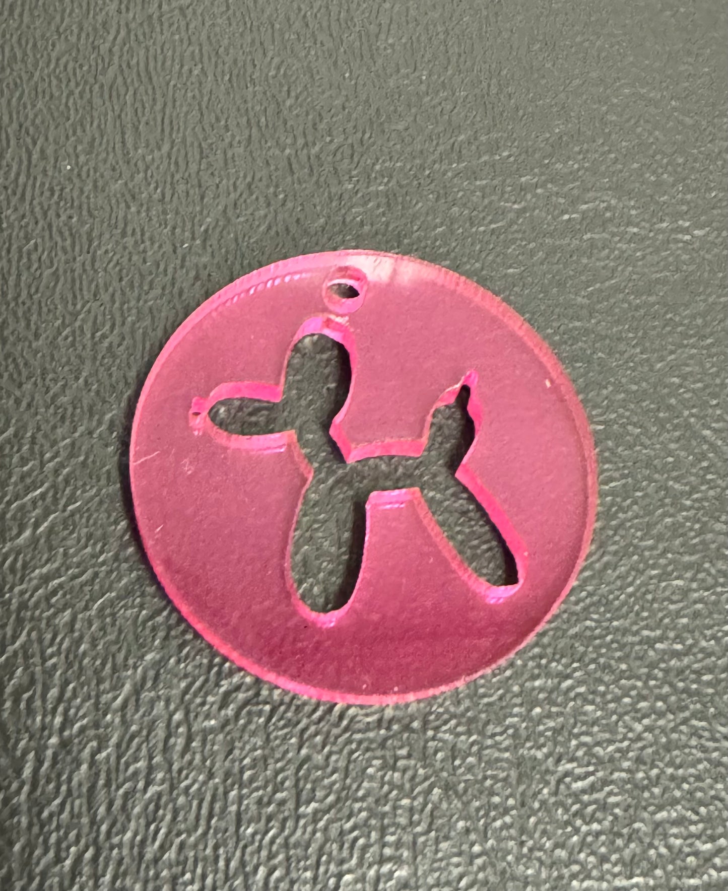 Acrylic Ballon Dog Circle Charm
