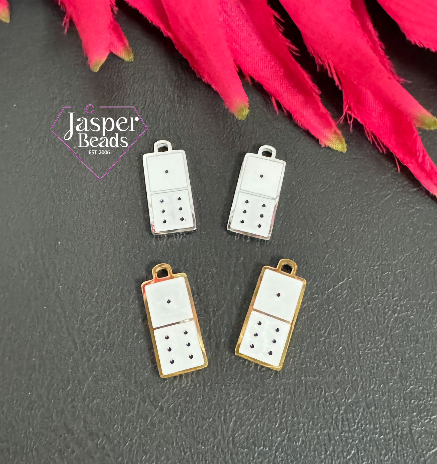 Stainless Steel Domino Charm