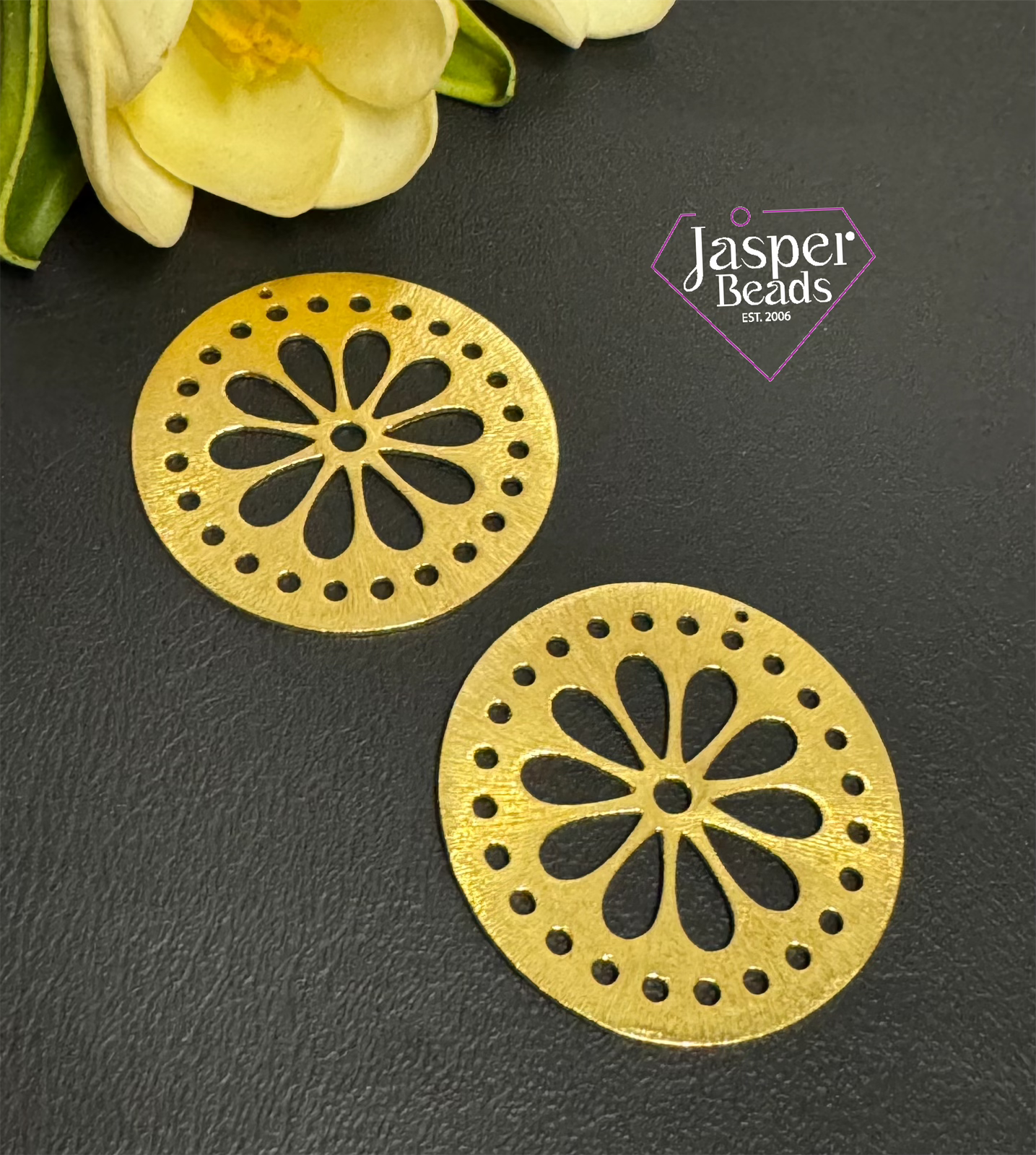 18k Gold Plated Huge Flower Charm