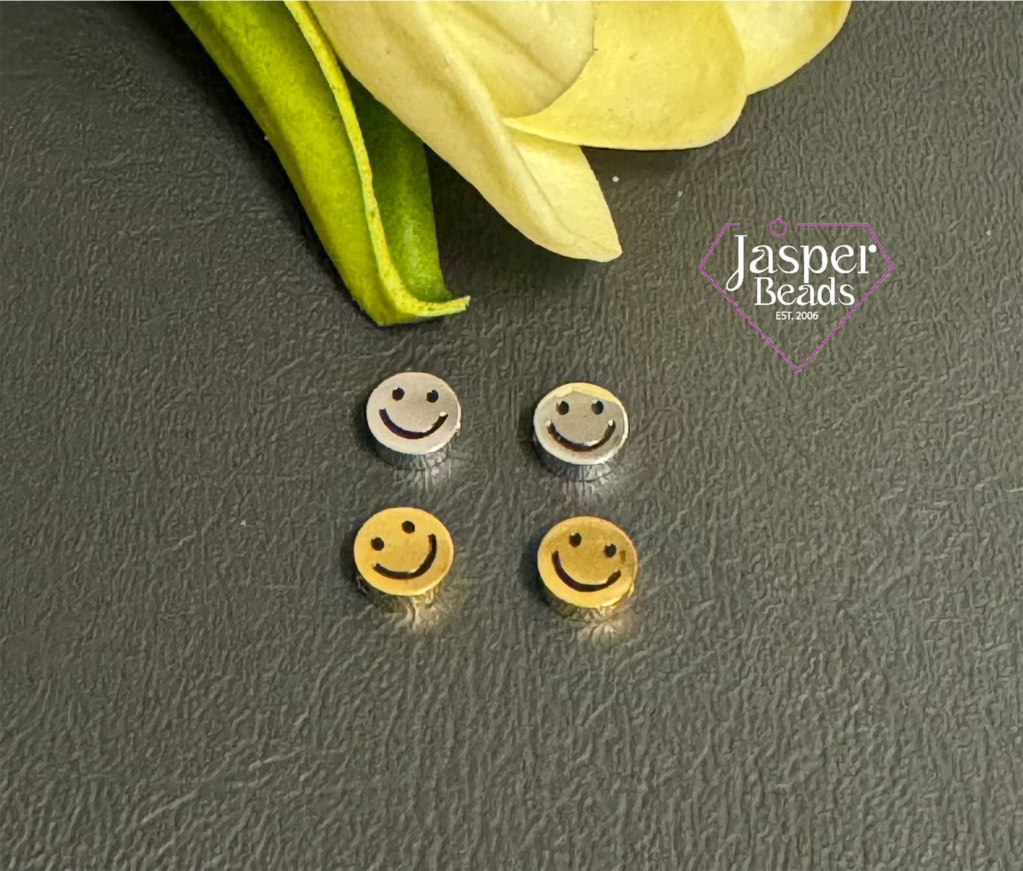 Stainless Steel Happy Face Bead