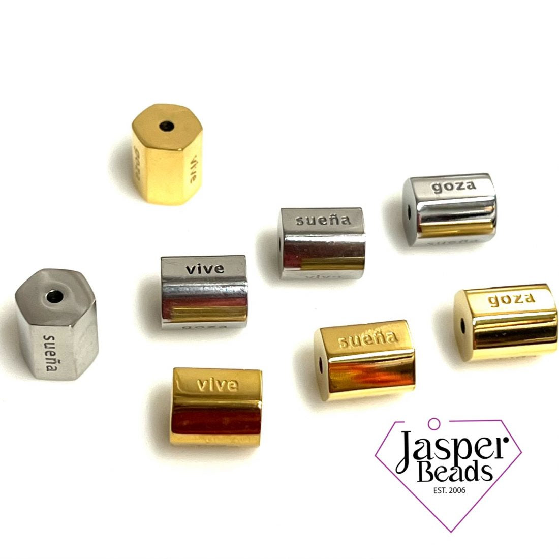 Stainless Steel Hexagon Spacer with Words