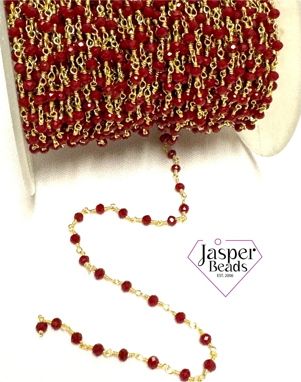 Gold Plated Crystal Beading Chain