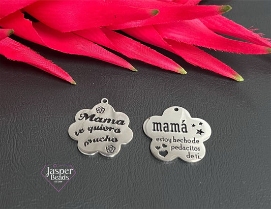 Stainless Steel Engraving Mom Charm