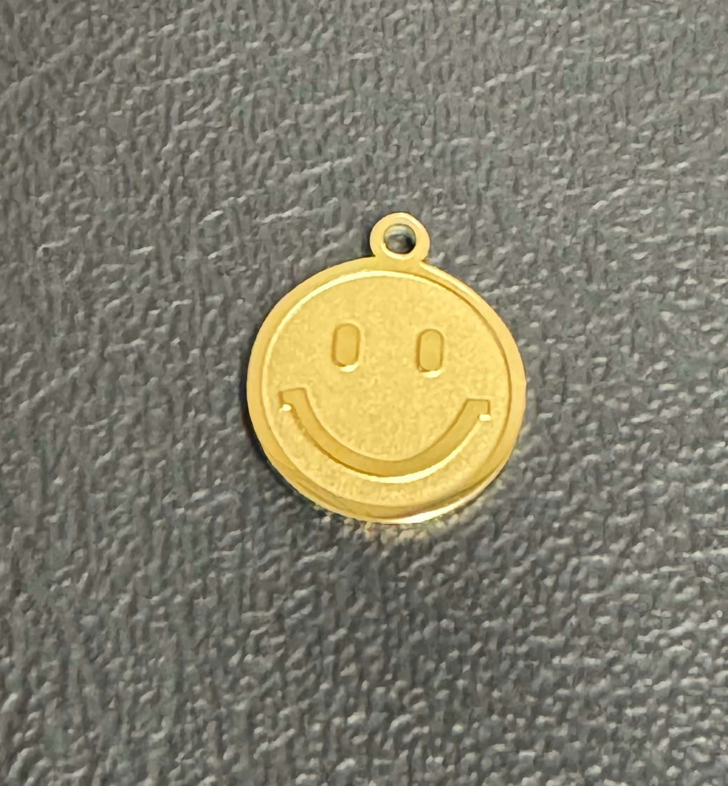 Stainless Steel Happy Face Charm