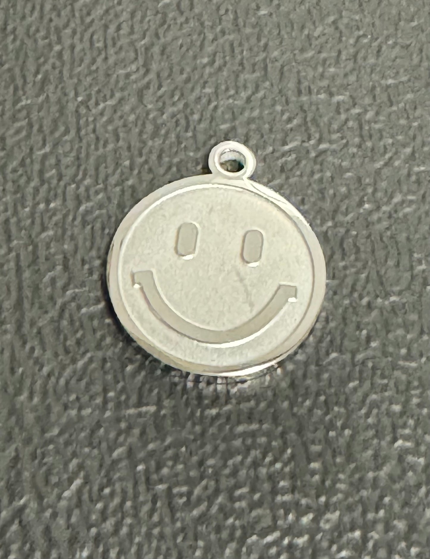 Stainless Steel Happy Face Charm