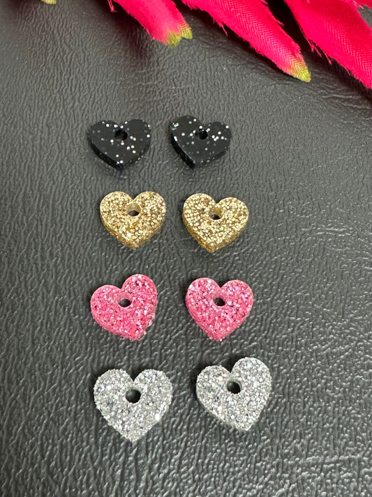 Acrylic Glitter Heart Charm