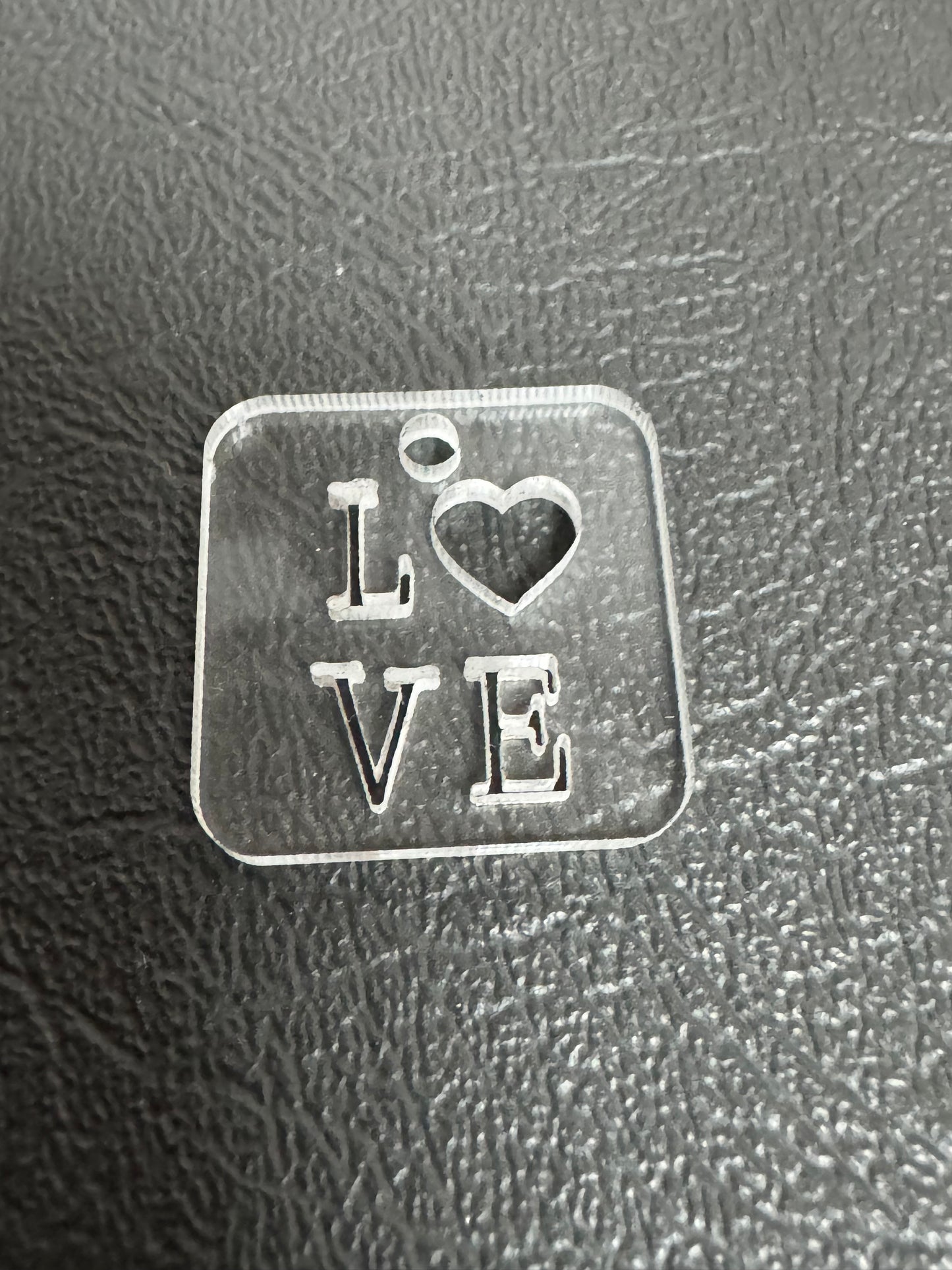 Acrylic Square Love Charm