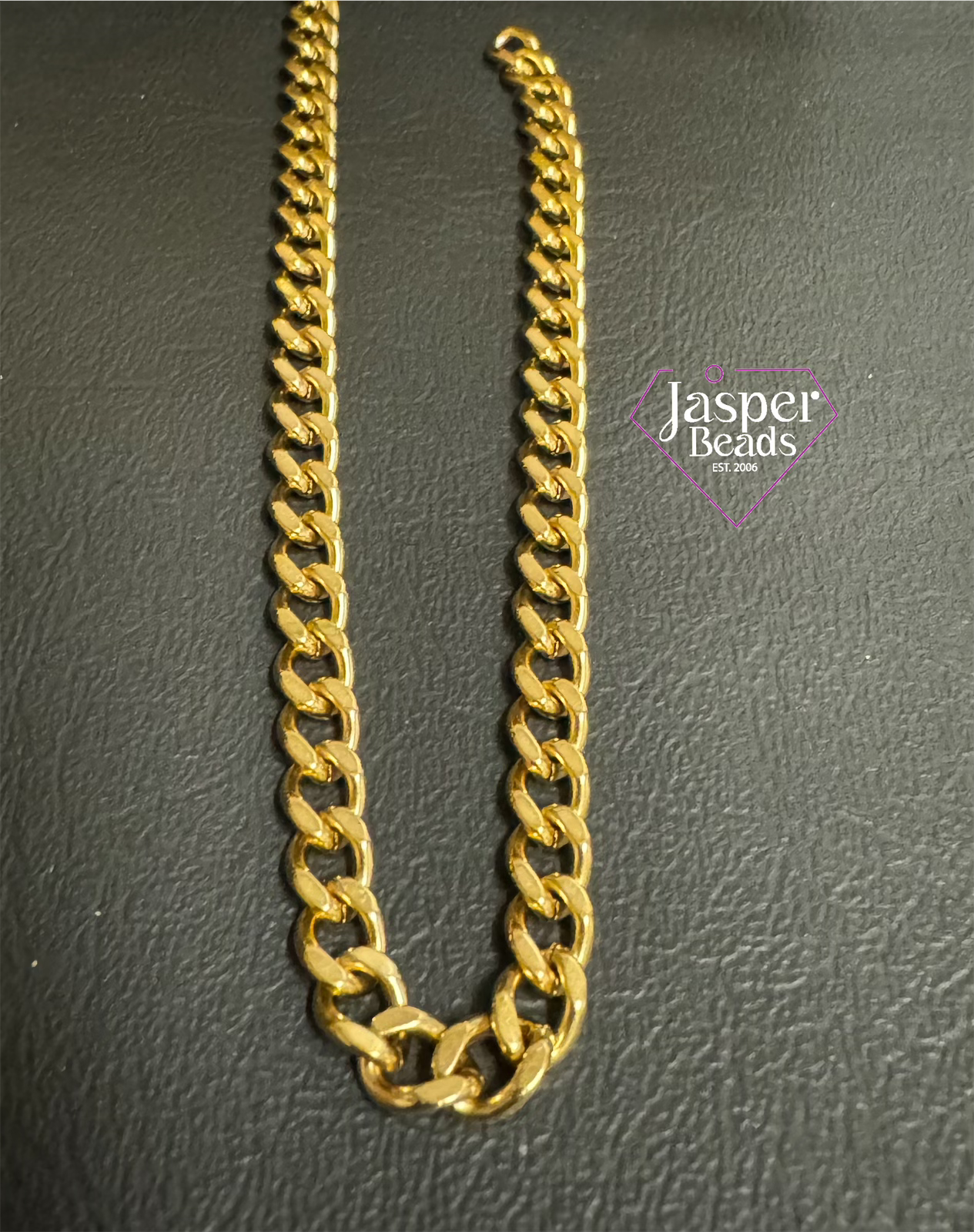Stainless Steel Gold Cubano Chain