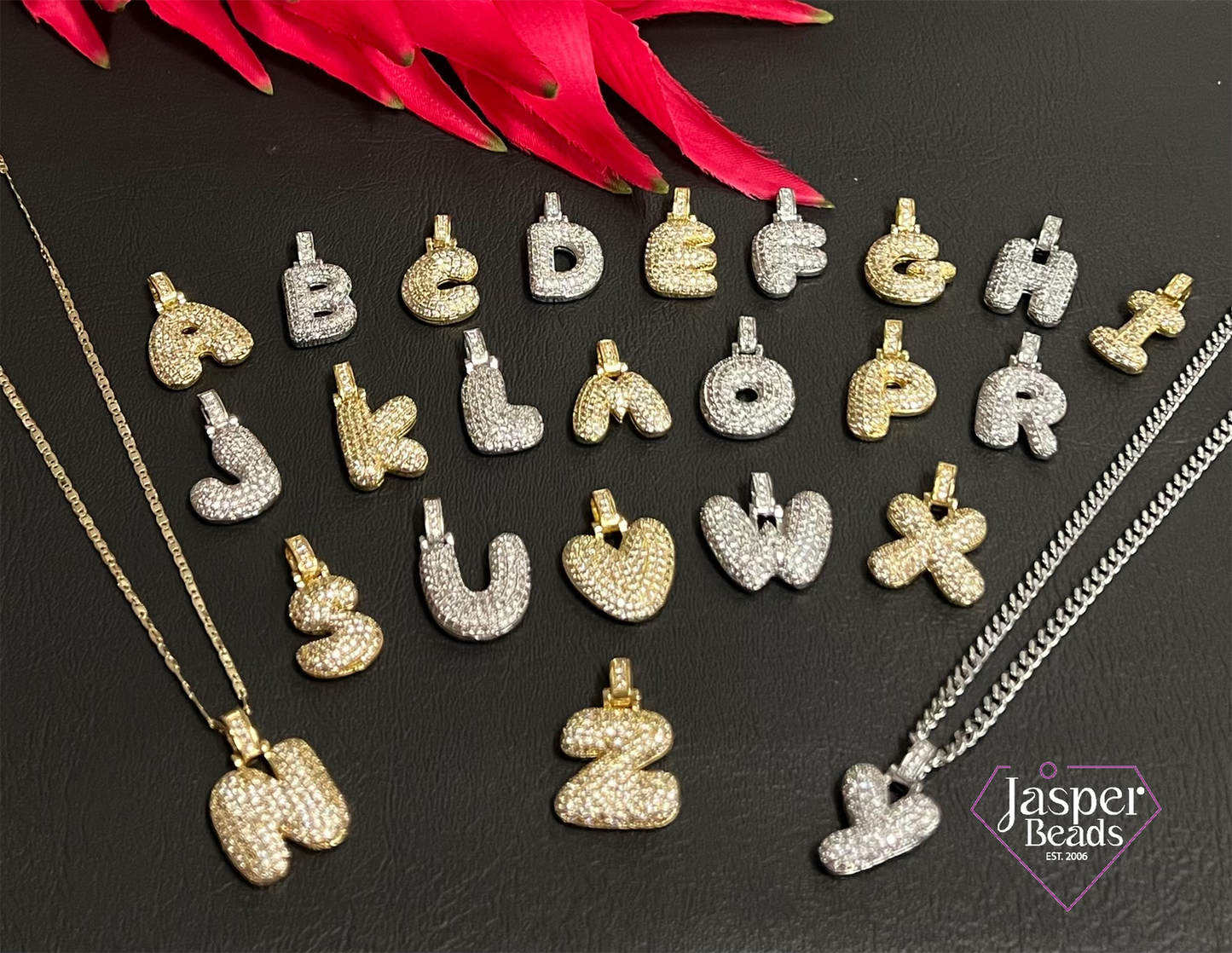 Zircone Letters Charms
