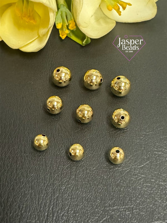 18k Gold Plated Smooth Round Bead