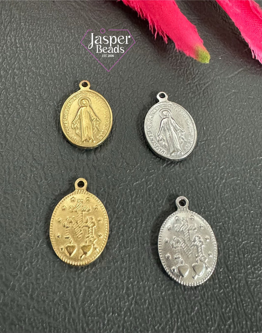 Stainless Steel Jesus Medal Charm