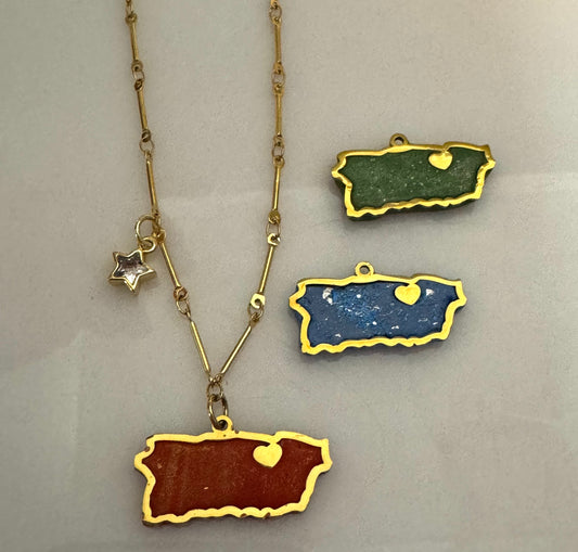 Stainless Steel Map Charm