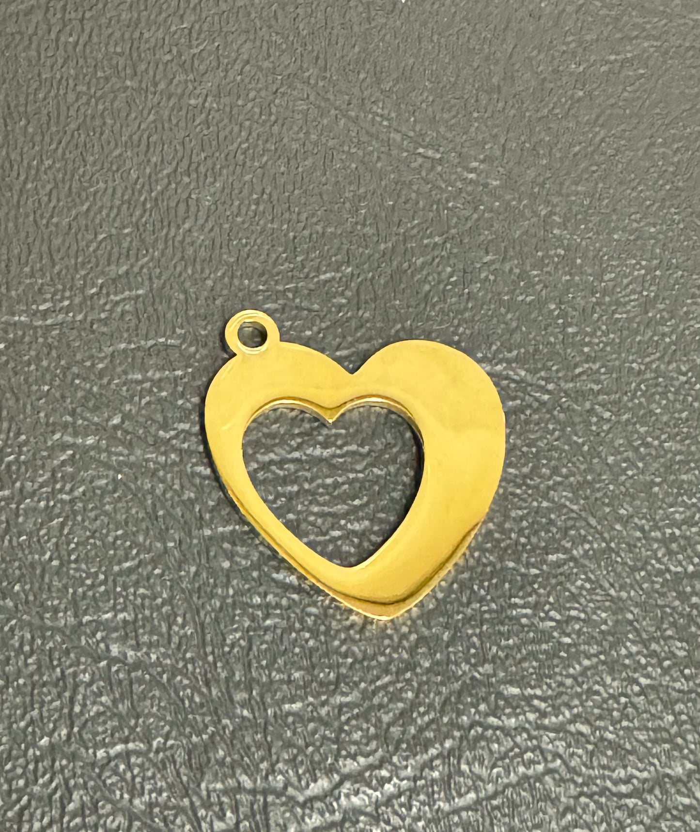 Stainless Steel with Hollow Heart Charm