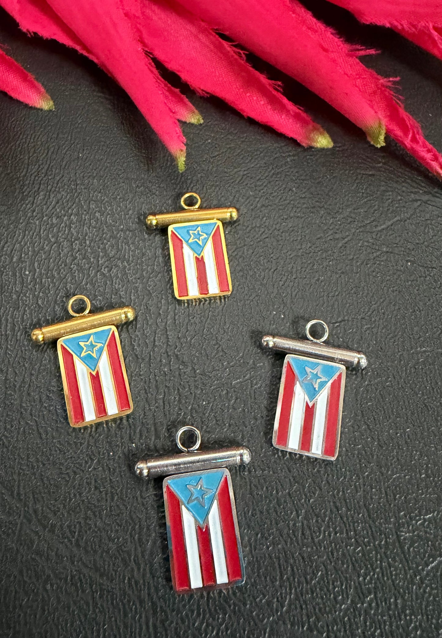 Stainless steel Enamel Flag Charm