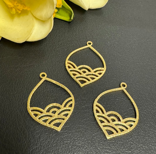 18k Gold Plated Wave Drop Charm