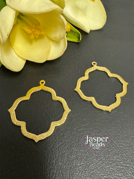 18k Gold Plated Silhouette Flower Charm
