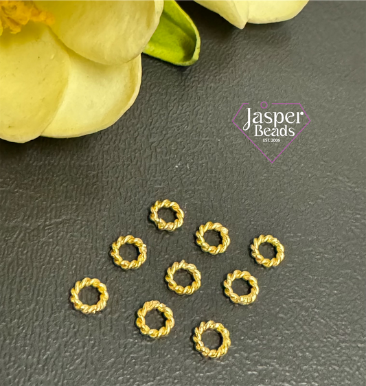 18k Gold Plated Textured Jump Ring