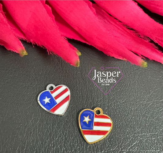 Stainless Steel Flag Heart