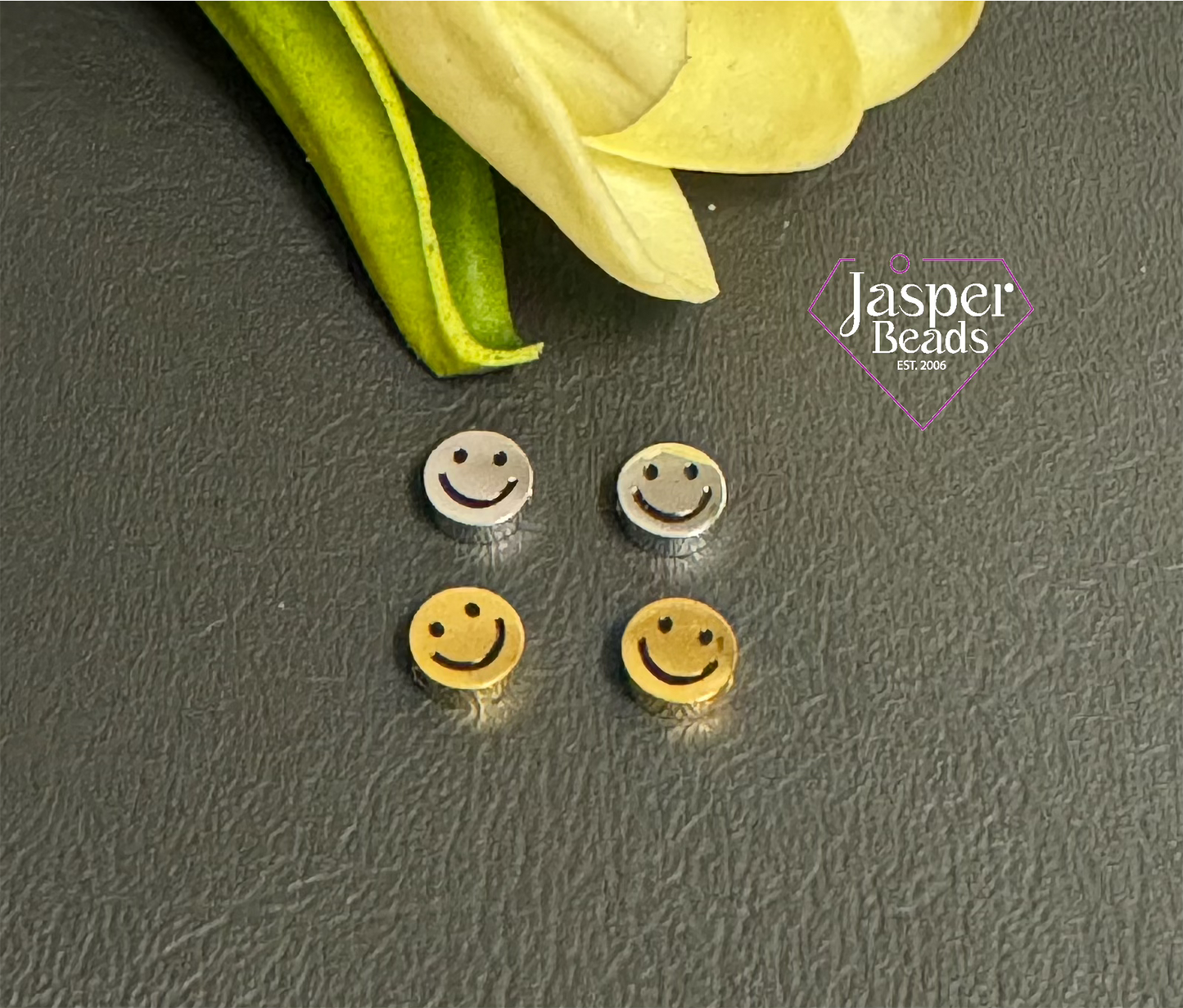 Stainless Steel Happy Face bead