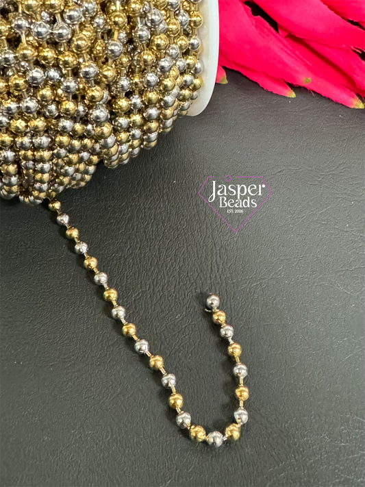 Stainless Steel Ball Chain 5mm Gold and Silver