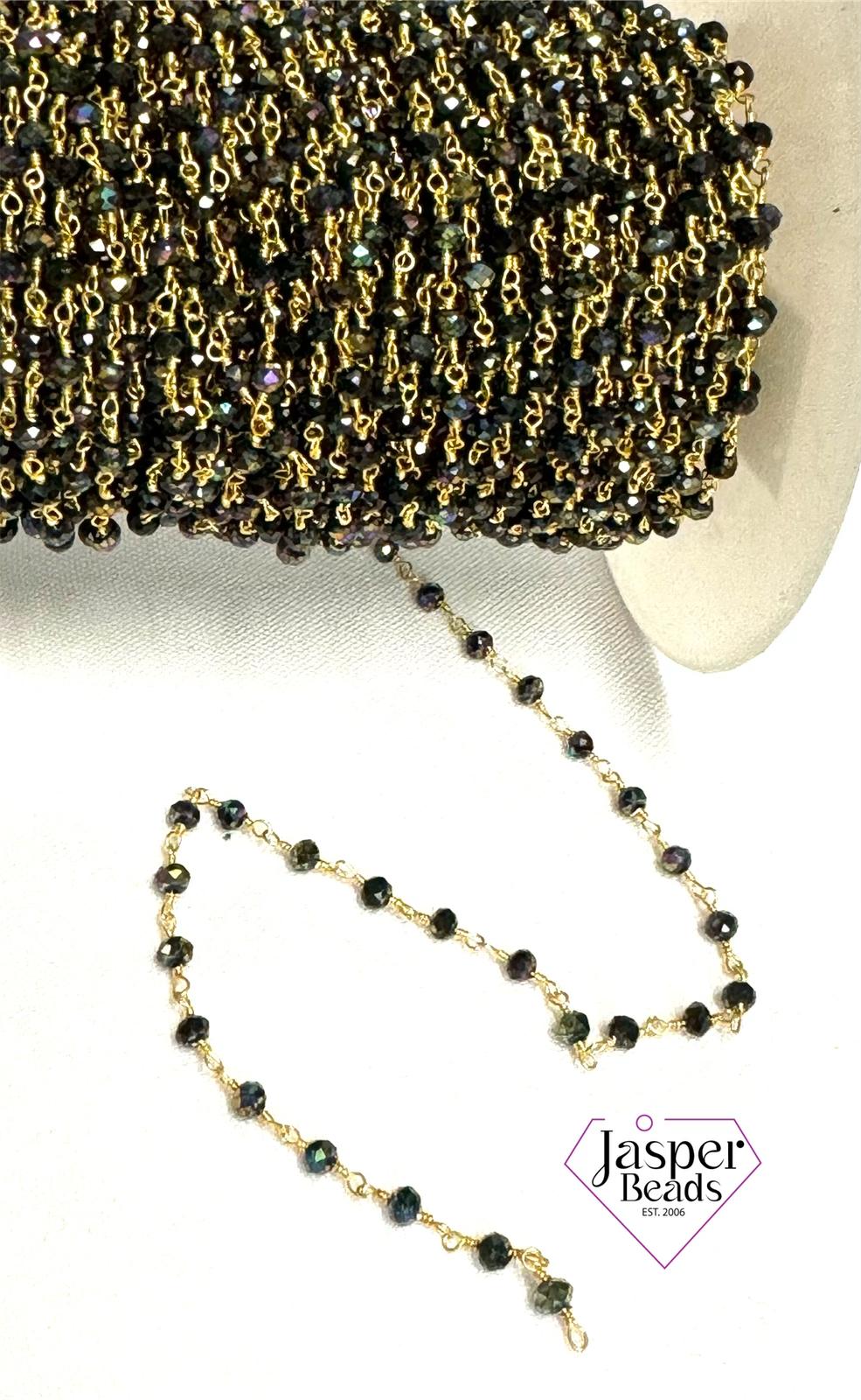 Gold Plated Crystal Beading Chain